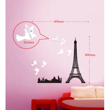 Naklejka ścienna EIFFEL z karteczkami samoprzylepnymi 80x80 cm MIN 2